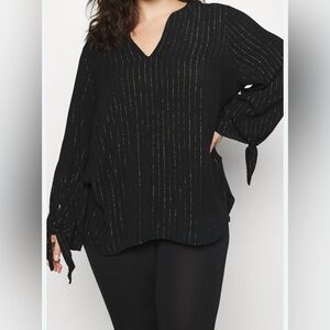 Michael Kors Elegant Black Top with Gold Accents